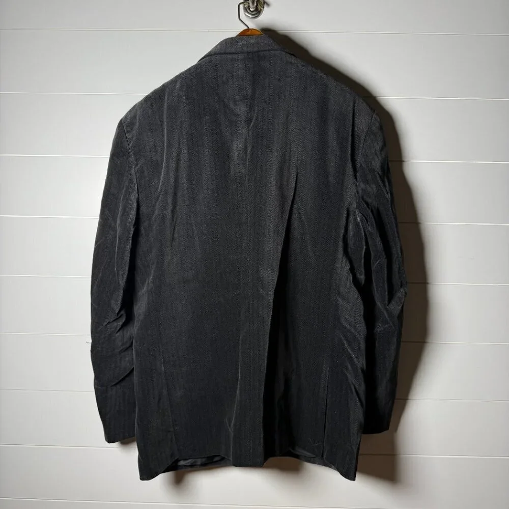 CEZANI Velvet Feel- Herringbone Pattern MENS BLACK SPORT COAT